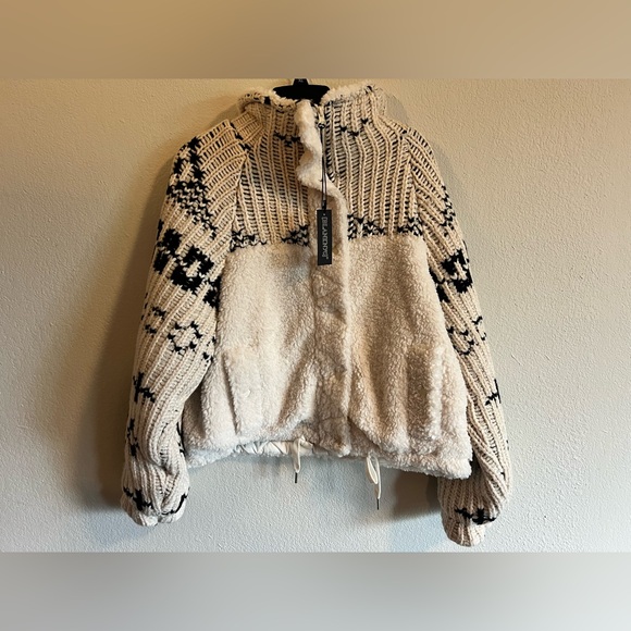 BLANK NYC Womens Luxury Clothing Sherpa Sweater Jacket BRAND NEW in Polybag - Picture 3 of 9